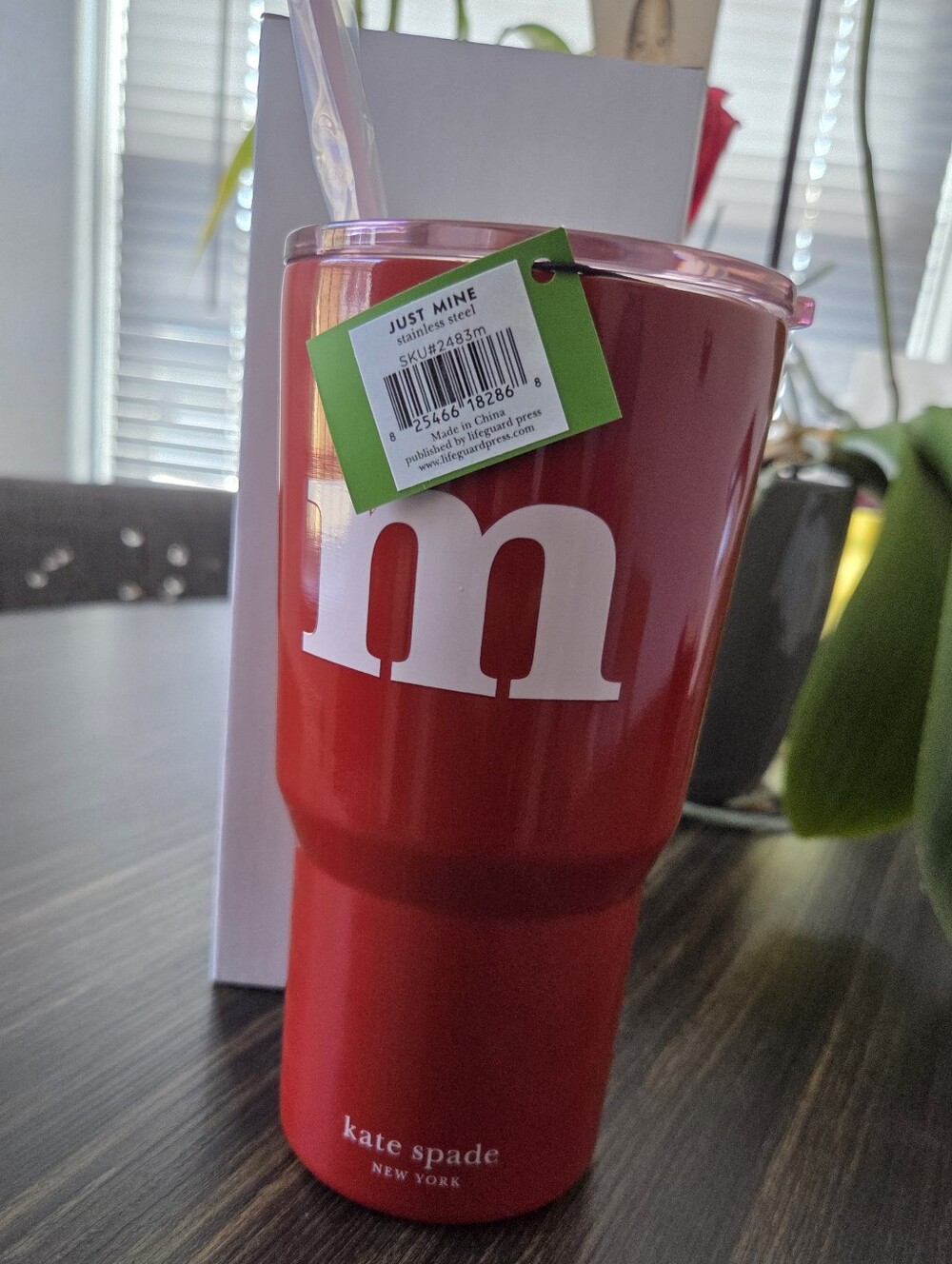 Kate Spade Initial  "m" Tumbler